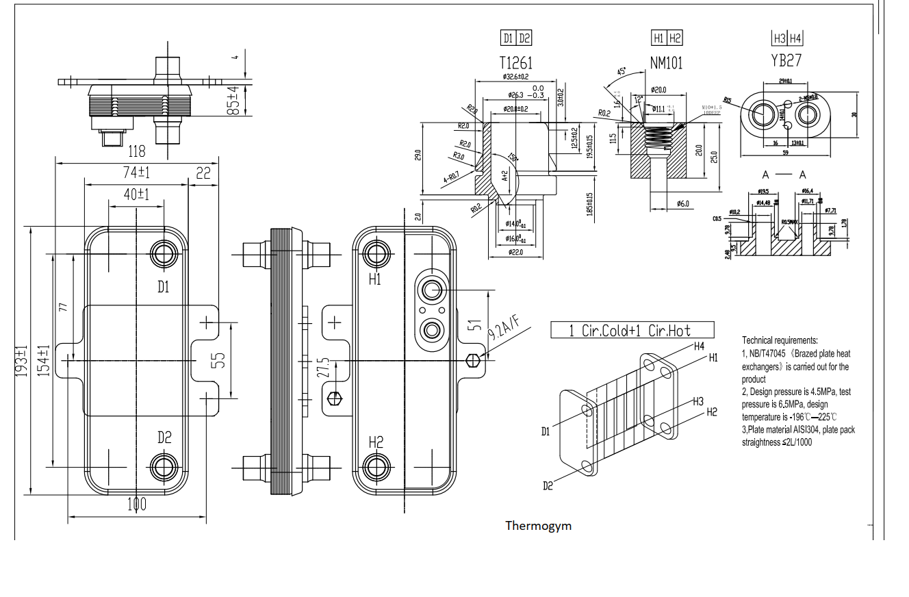 Brazed plate drawing